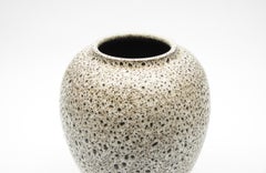 Nice White & Black Studio Ceramic Vase by Wilhelm & Elly Kuch, 1960s, Germany