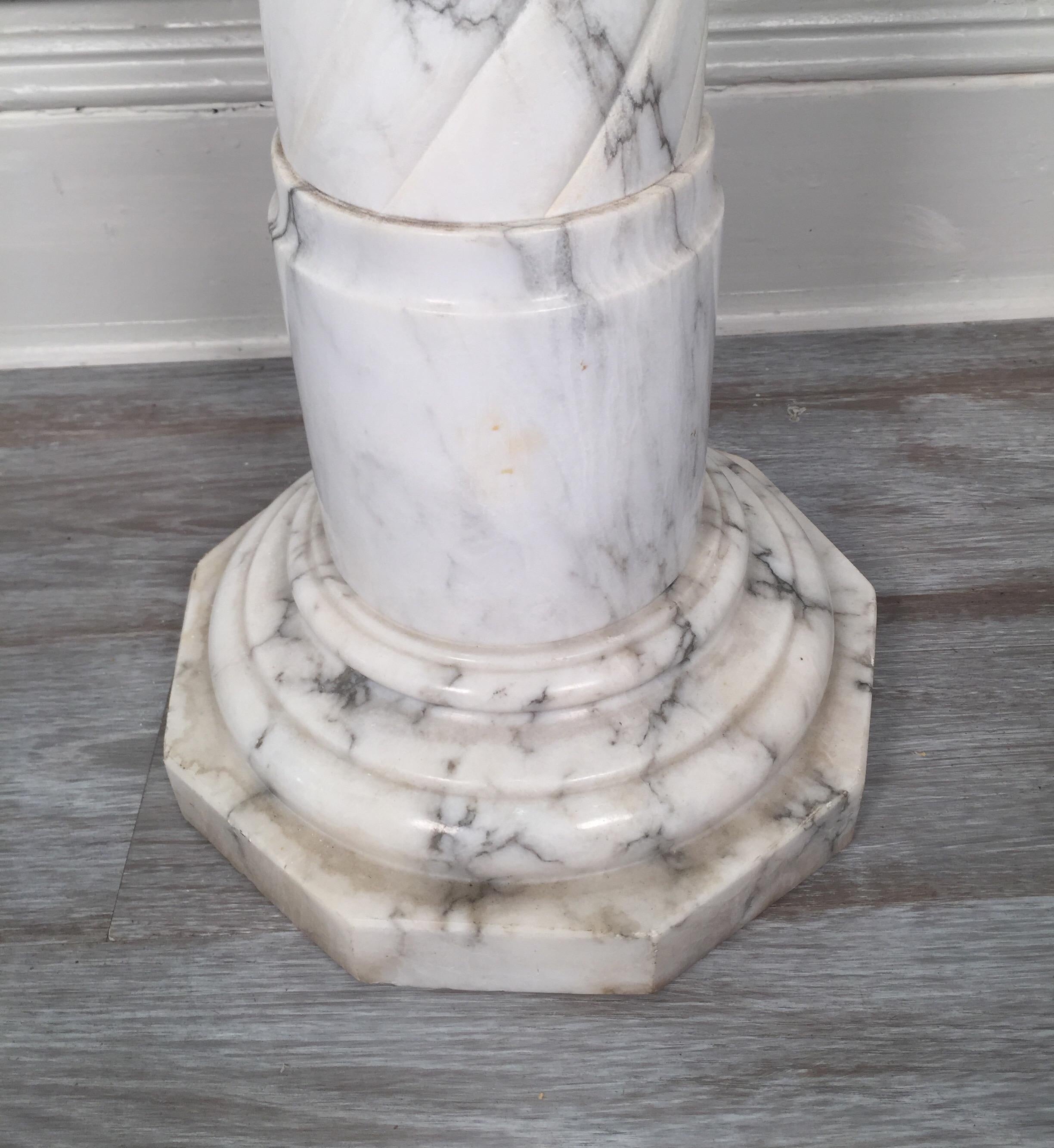Nice White Italian Marble Pedestal Made in Italy, circa 1910-1920 1