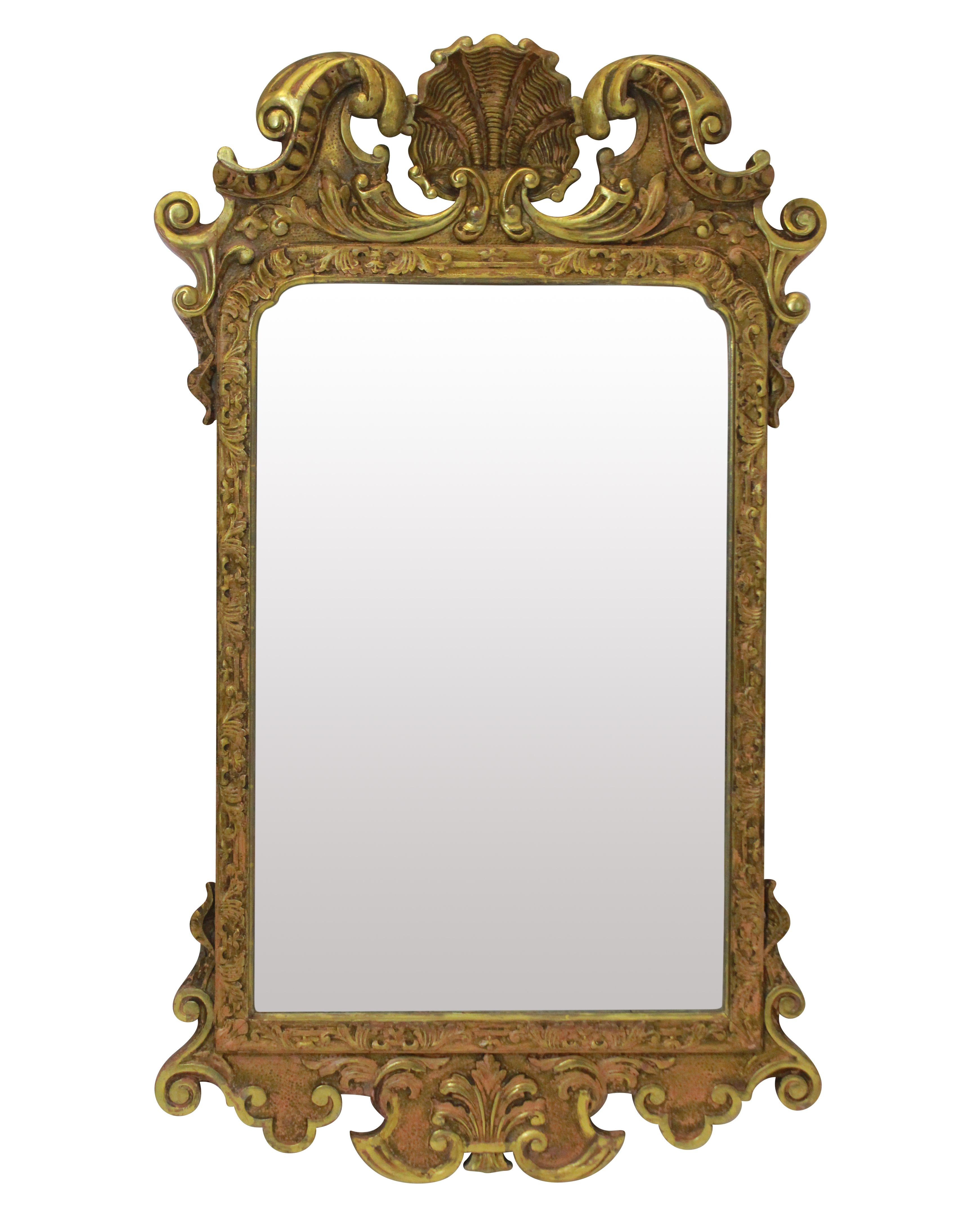 Nicely Carved George III Giltwood Mirror (Frühes 19. Jahrhundert)