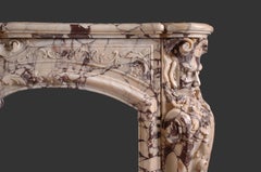 Nicely carved Louis XV 19th style marble fireplace reproduction