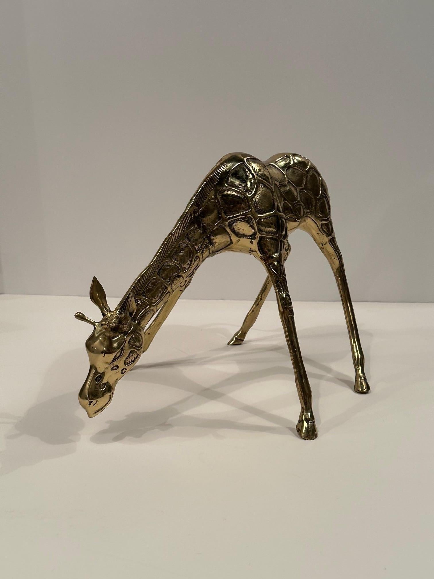 Nicely Cast Brass Giraffe Sculpture For Sale 5