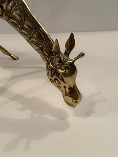 Nicely Cast Brass Giraffe Sculpture