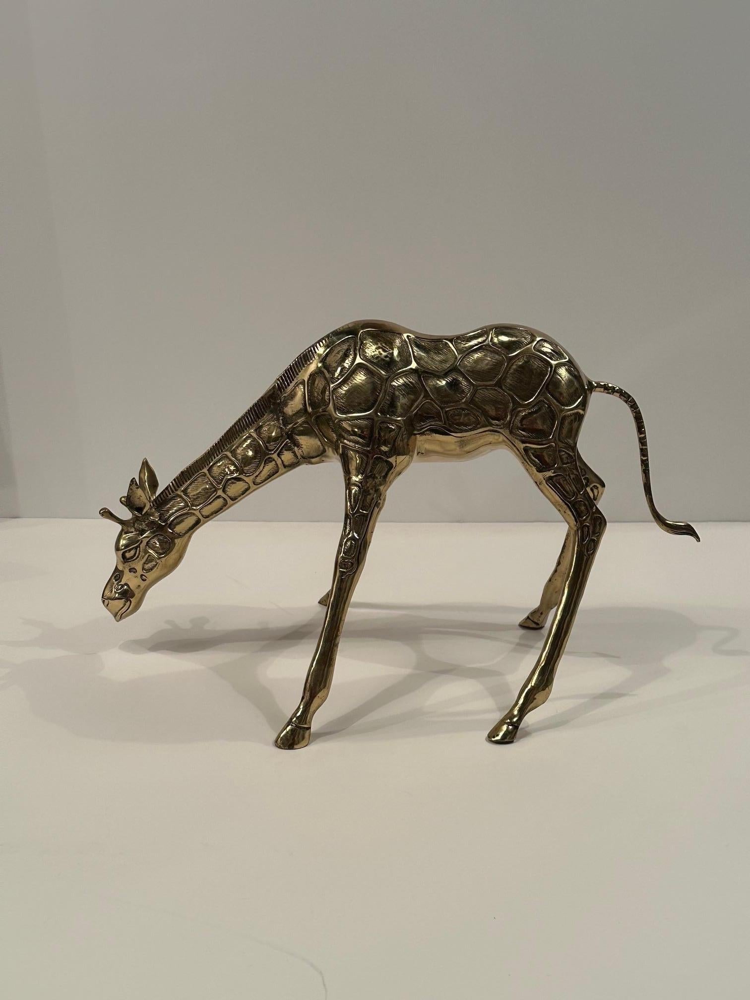 Korean Nicely Cast Brass Giraffe Sculpture For Sale