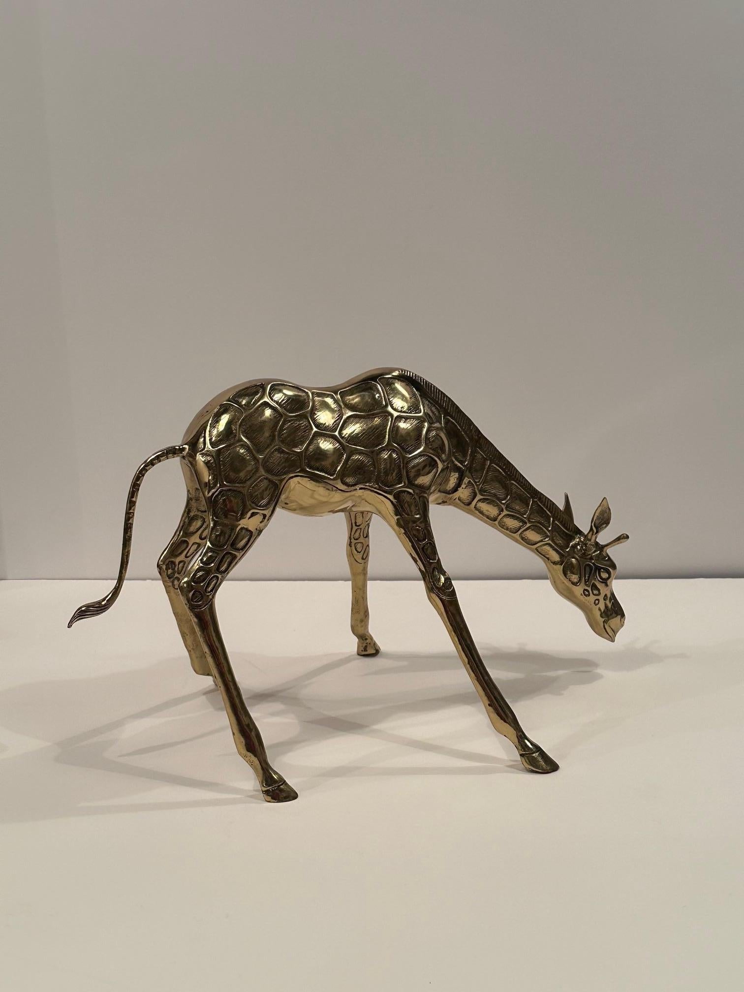 Nicely Cast Brass Giraffe Sculpture For Sale 1