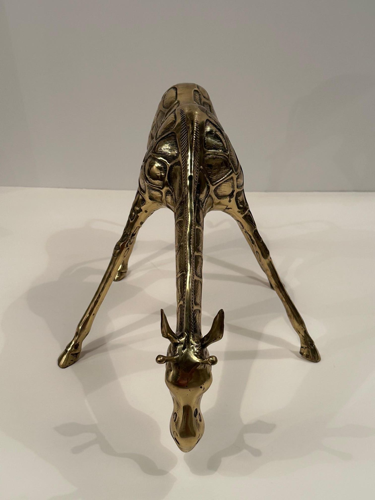 Nicely Cast Brass Giraffe Sculpture For Sale 2