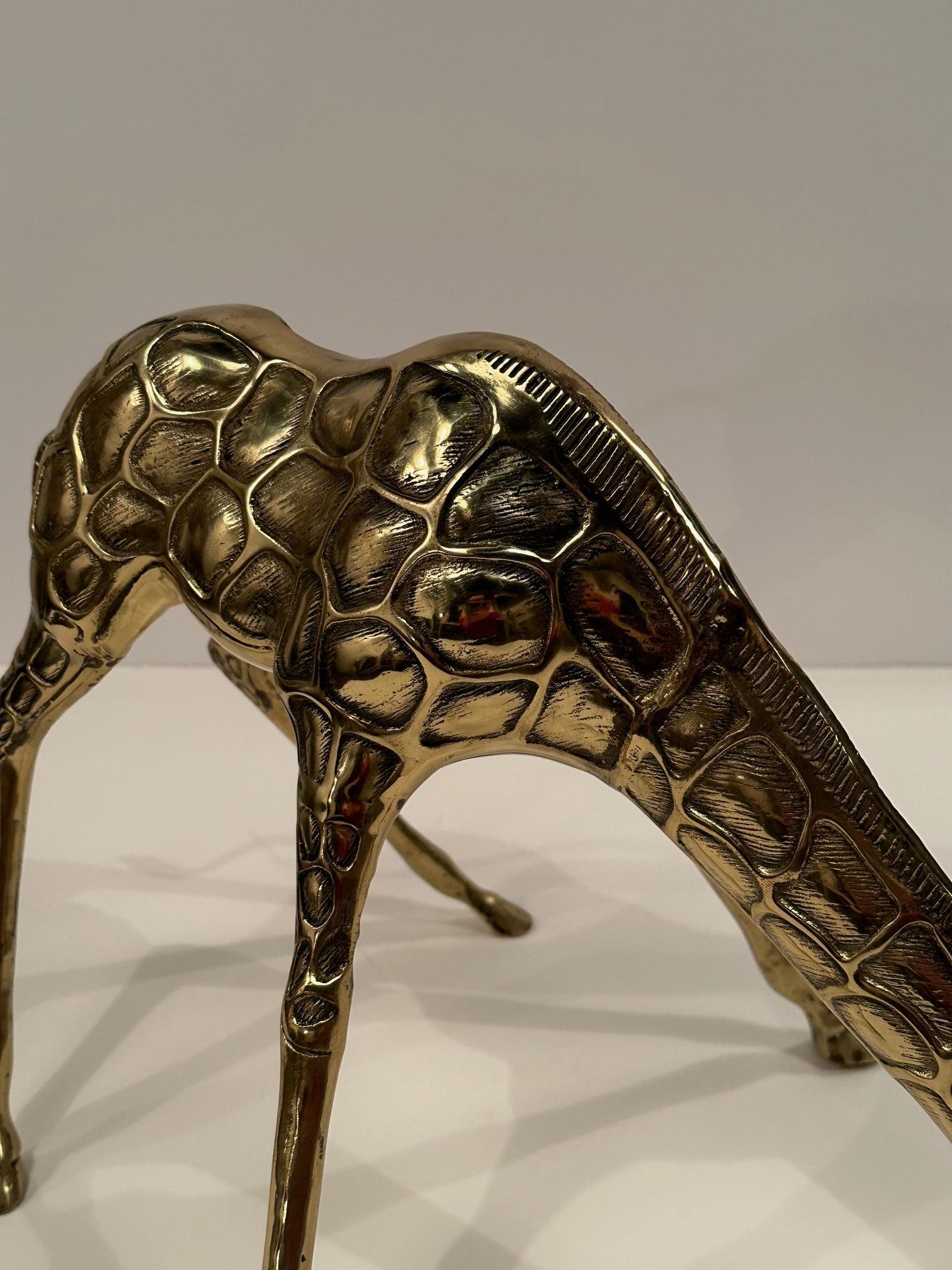Nicely Cast Brass Giraffe Sculpture For Sale 3