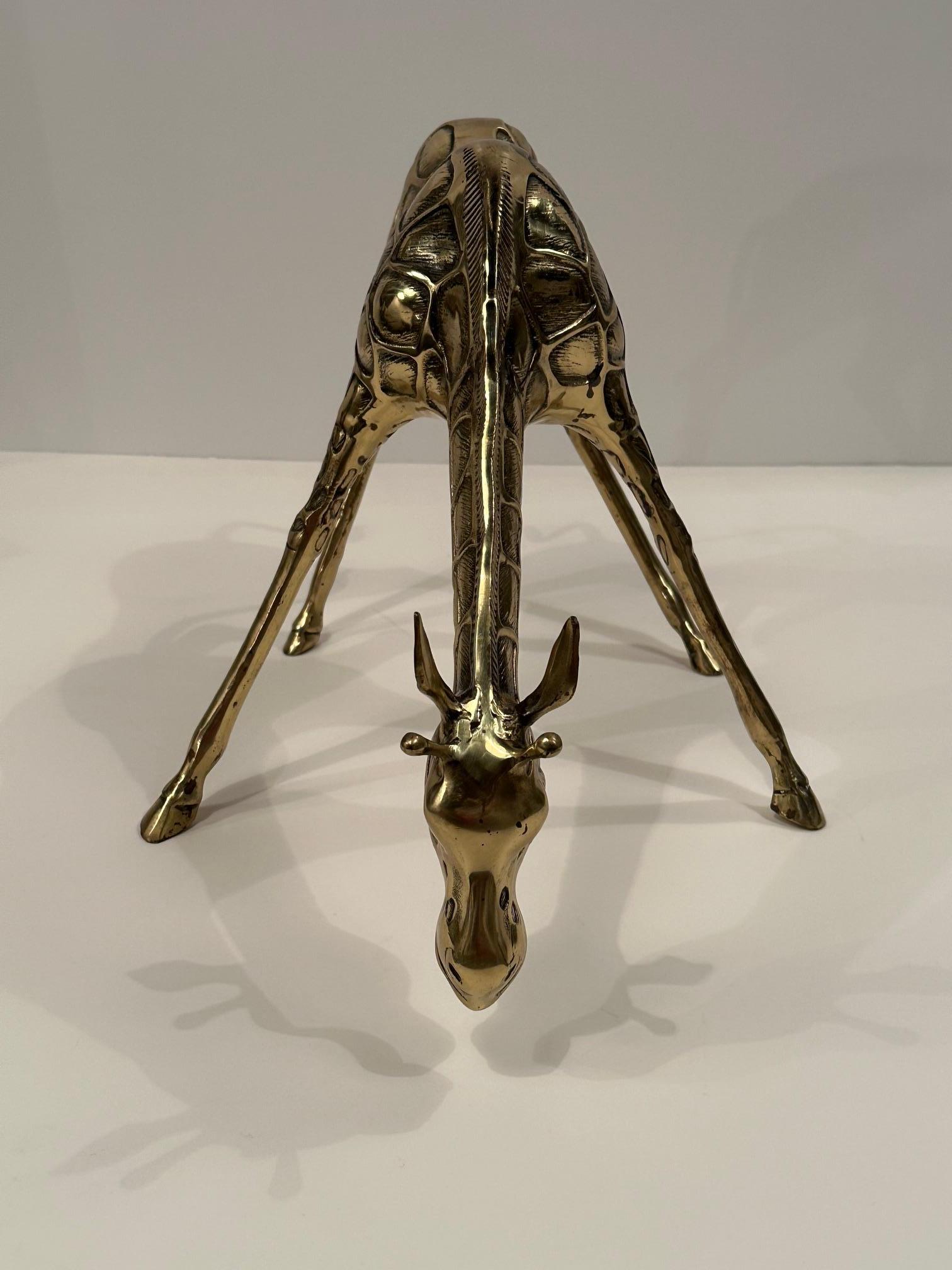 Nicely Cast Brass Giraffe Sculpture For Sale 4