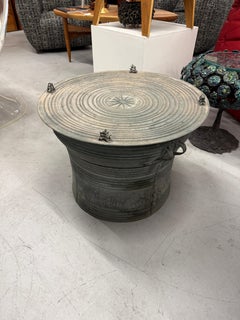Nicely Detailed and Patinated Bronze Southeast Asian Rain Drum
