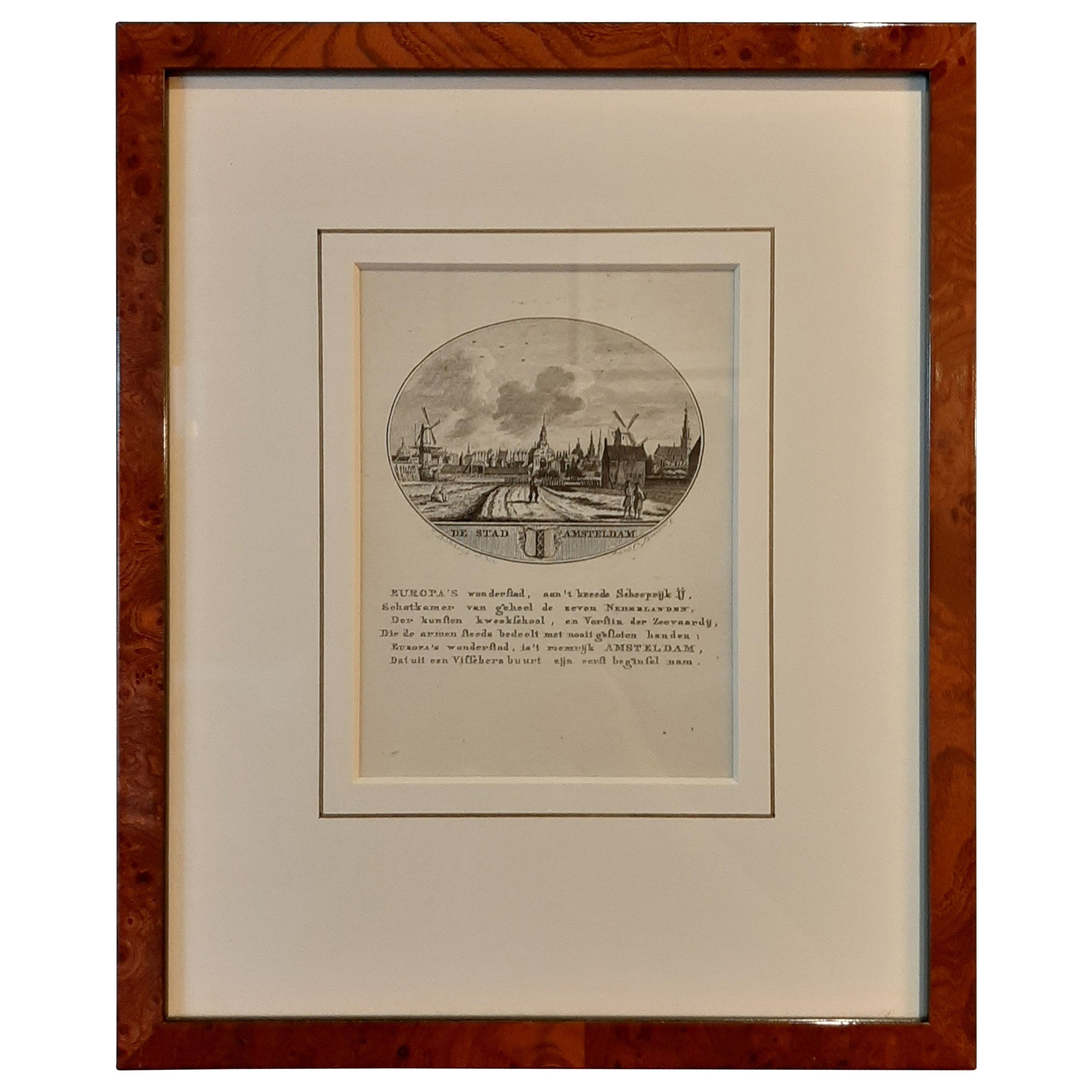 Vue joliment encadrée sur le "Spaarndammerdijk" à Amsterdam, Pays-Bas, 1795