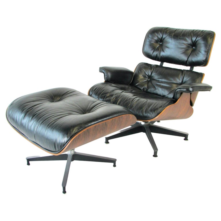 Charles and Ray Eames for Herman Miller Rosewood 670 671 Lounge Chair with Ottoman, 1978, offered by Tom Gibbs Studio