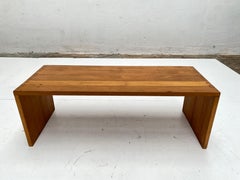 Nicely Patinated Dutch Bench / Sidetable 1960's Elmwood  with Dovetail Joints