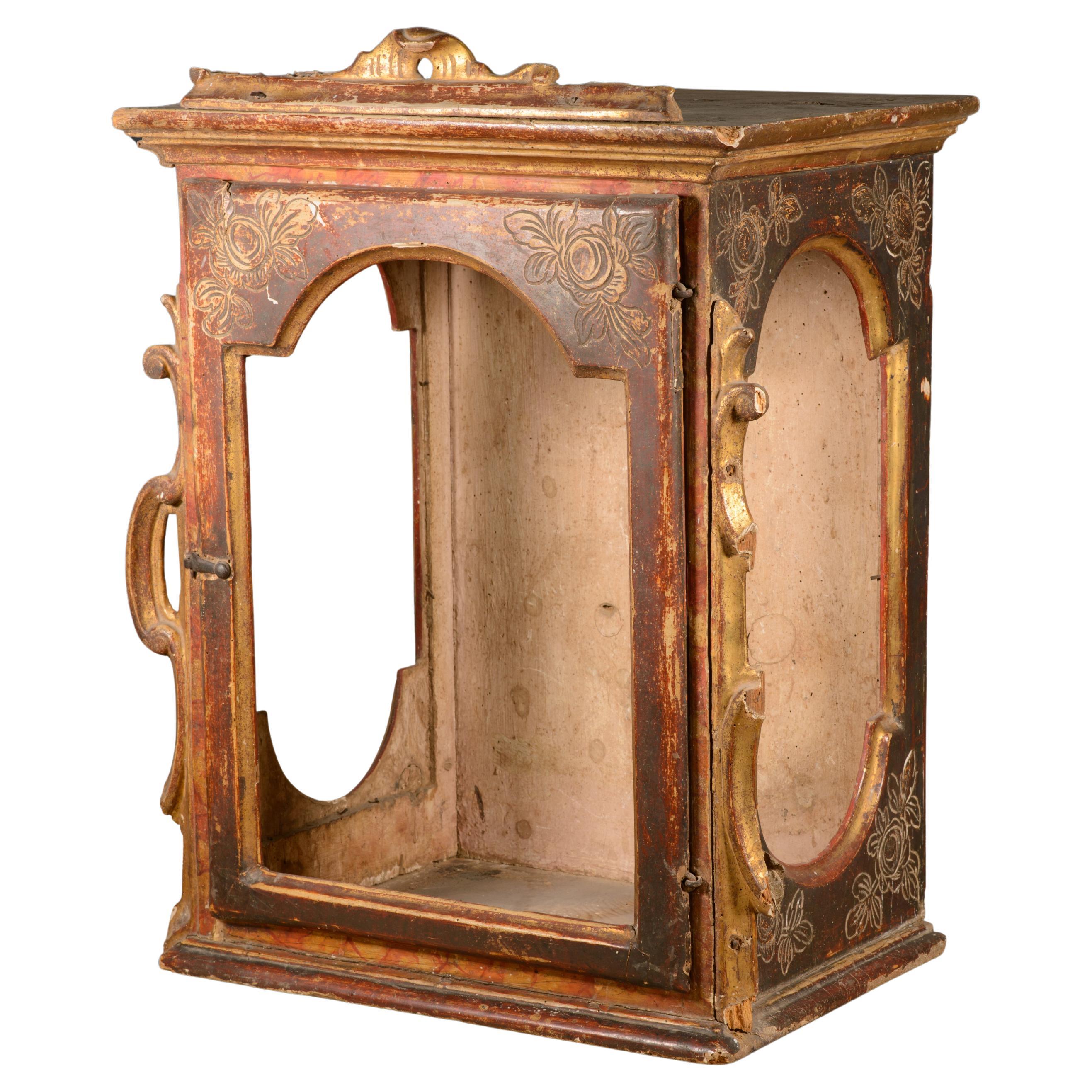 Niche. Carved and polychrome wood. Possibly Spanish school, 18th century.