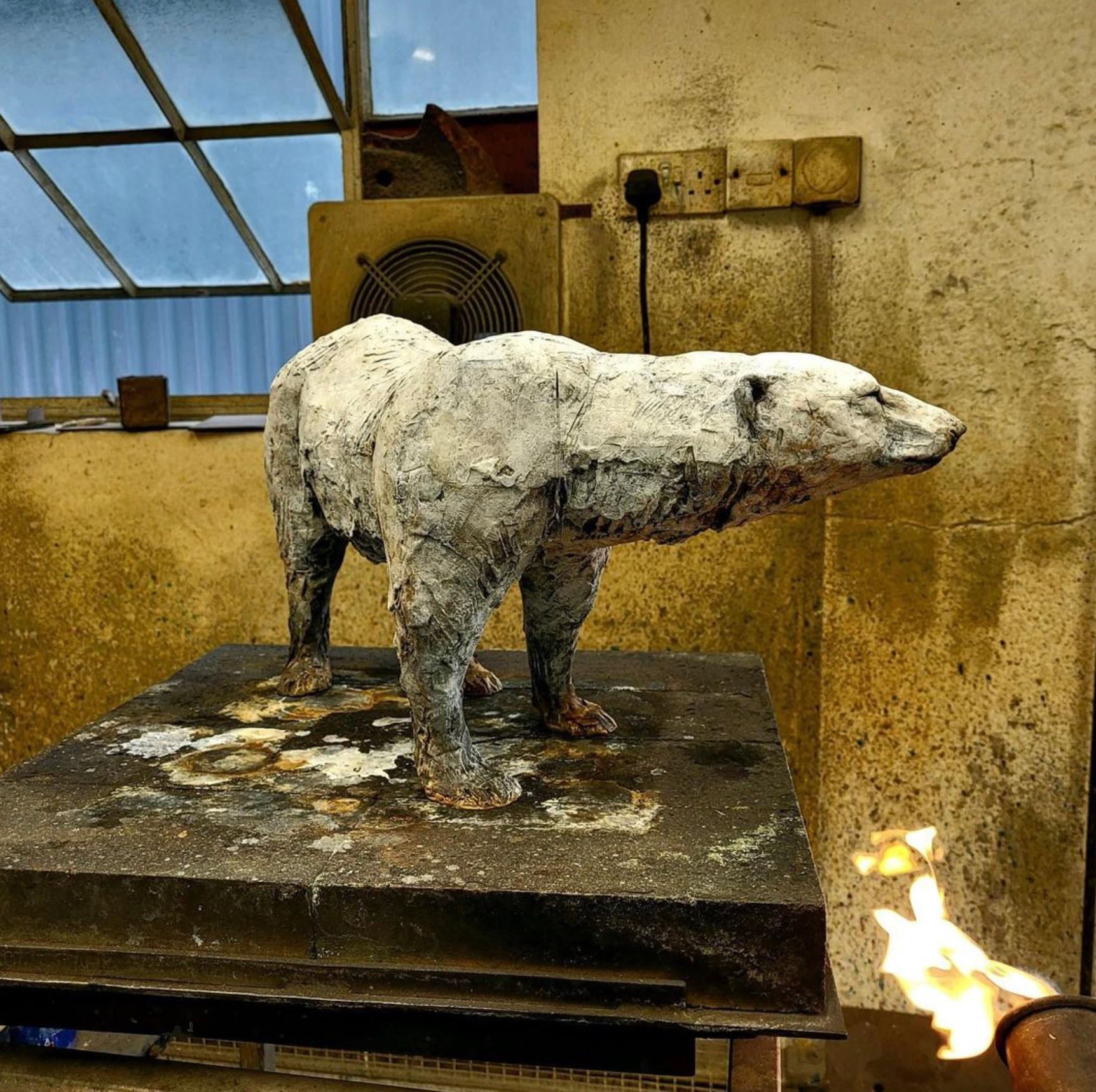 ''Arctic Bear'', Contemporary Bronze Sculpture Portrait of a Polar Bear 8