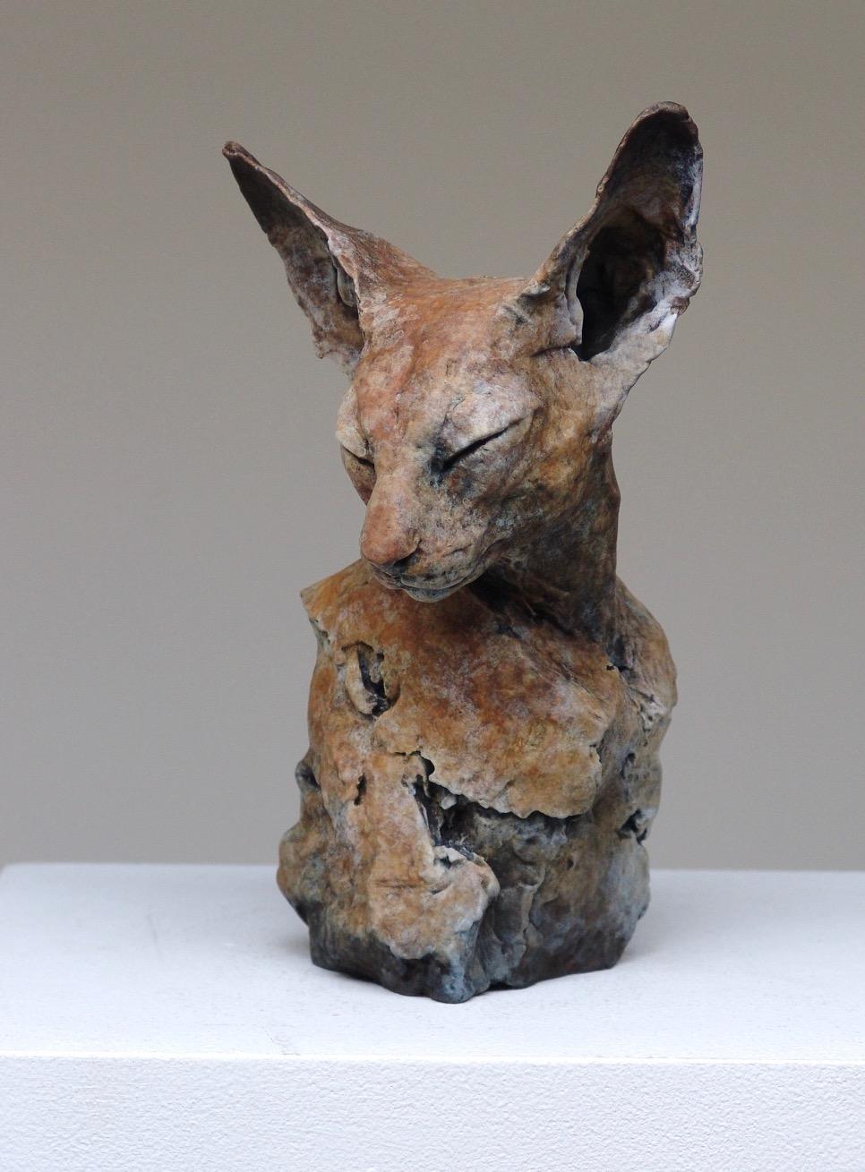 ''Bastet Study 1'', Contemporary Bronze Sculpture Portrait of a Bastet, Cat 1