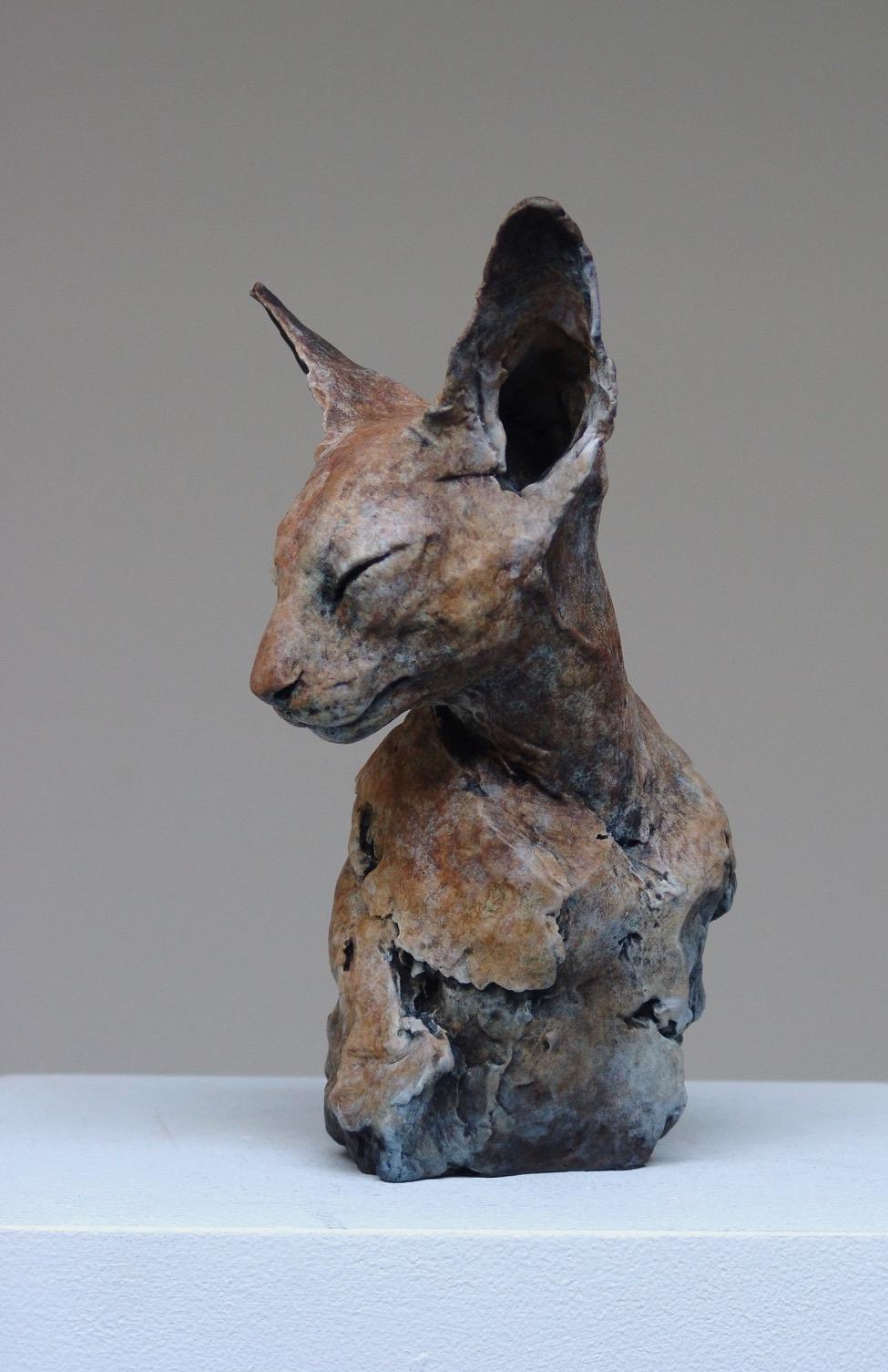 ''Bastet Study 1'', Contemporary Bronze Sculpture Portrait of a Bastet, Cat 2