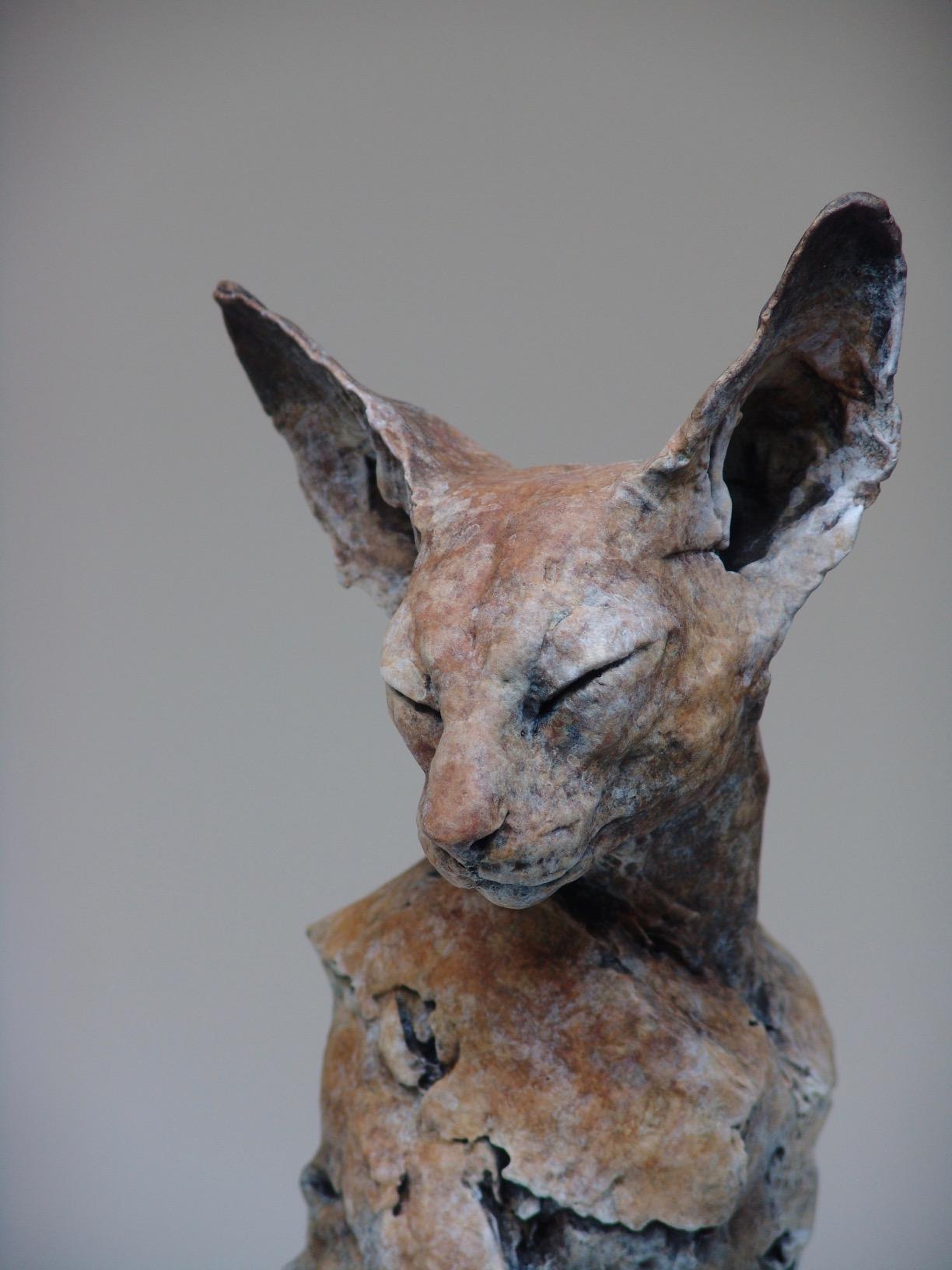 ''Bastet Study 1'', Contemporary Bronze Sculpture Portrait of a Bastet, Cat 4