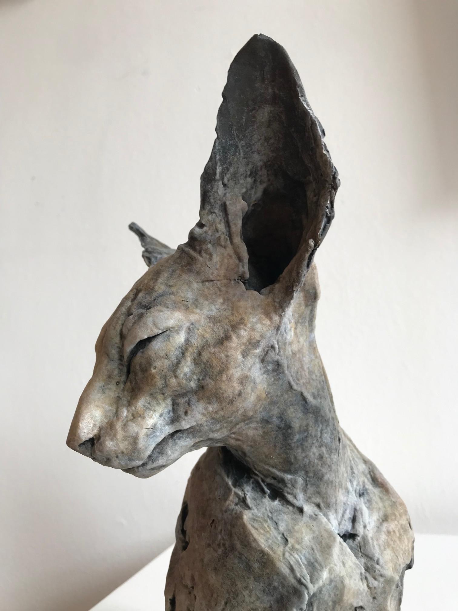 ''Bastet Study 1'', Contemporary Bronze Sculpture Portrait of a Bastet, Cat 3