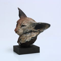 ''Bastet Study 2'', Contemporary Bronze Sculpture Portrait of a Bastet, Cat