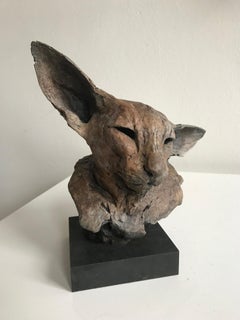 ''Bastet Study 2'', Contemporary Bronze Sculpture Portrait of a Bastet, Cat