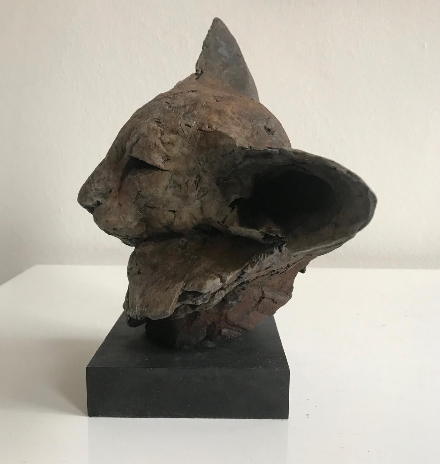 ''Bastet Study 2'', Contemporary Bronze Sculpture Portrait of a Bastet, Cat 3