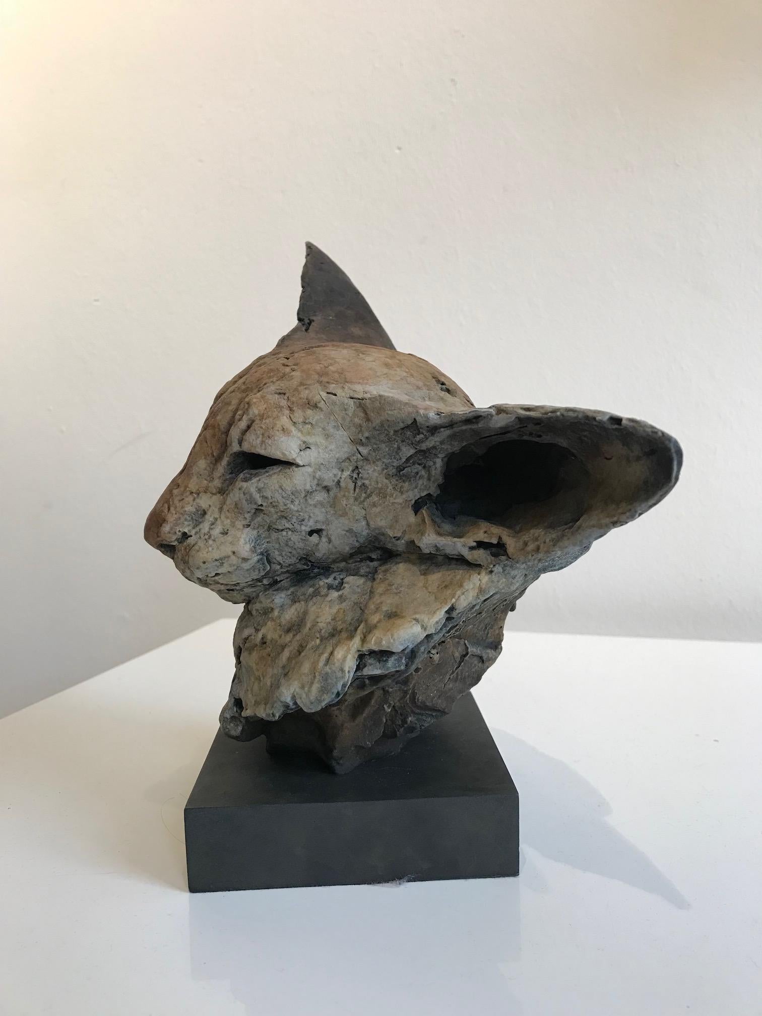 ''Bastet Study 2'', Contemporary Bronze Sculpture Portrait of a Bastet, Cat 4