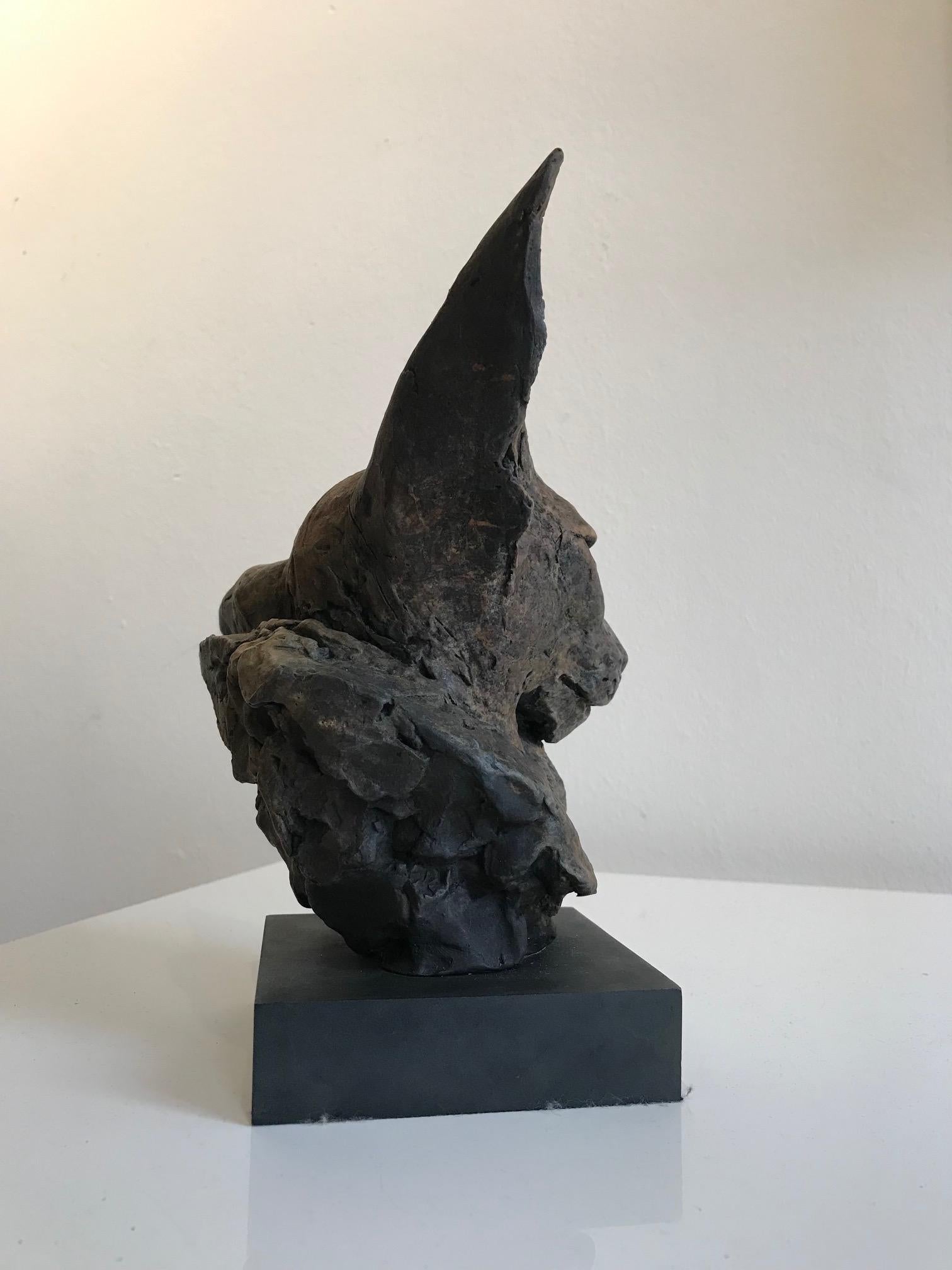 ''Bastet Study 2'', Contemporary Bronze Sculpture Portrait of a Bastet, Cat 6