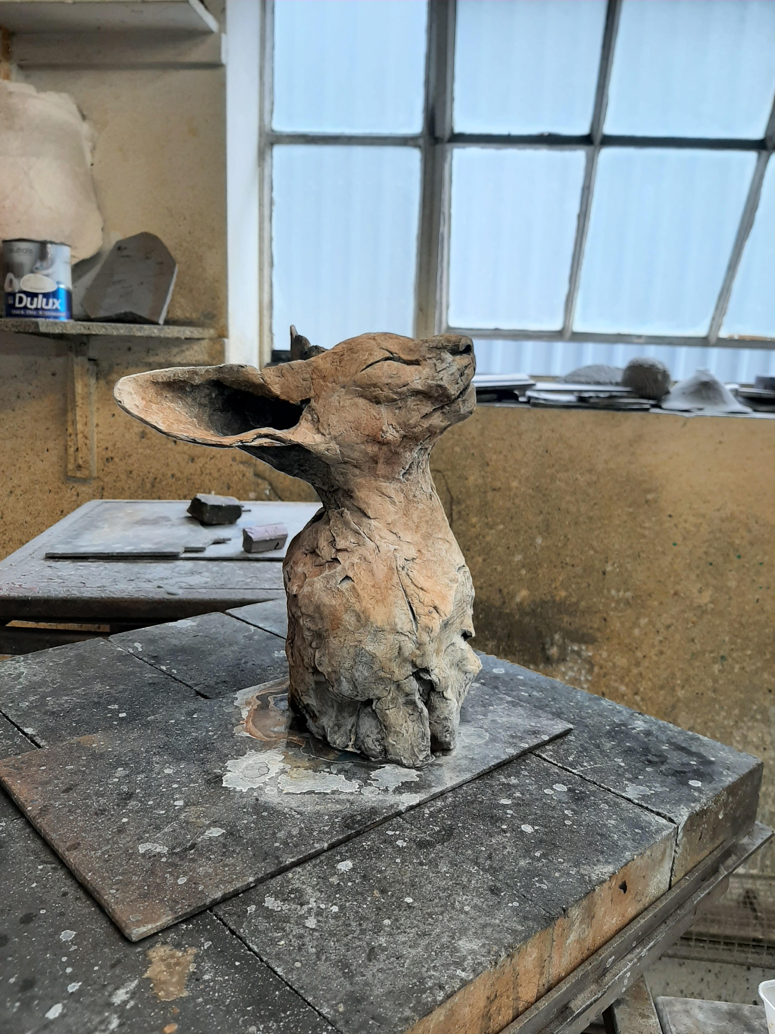 ''Bastet Study 3'', Contemporary Bronze Sculpture Portrait of a Bastet, Cat 9