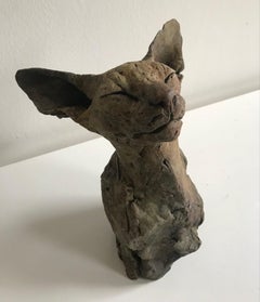 ''Bastet Study 3'', Contemporary Bronze Sculpture Portrait of a Bastet, Cat