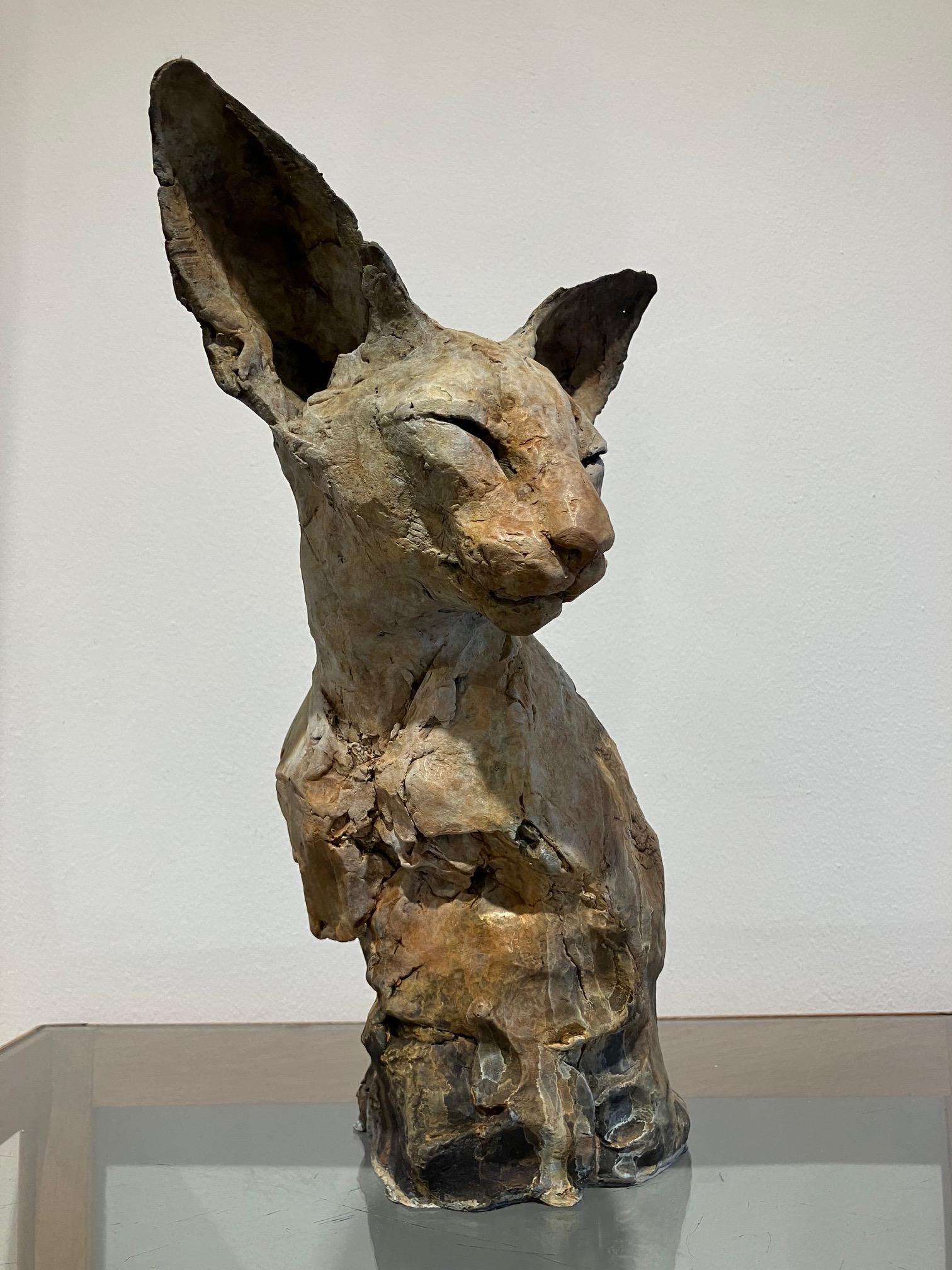 ''Bastet Study 5'', Contemporary Bronze Sculpture Portrait of a Bastet, Cat 10