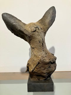 ''Bastet Study 6'', Sculpture contemporaine en bronze Portrait d'un chat Bastet