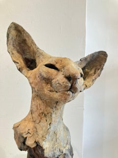 ''Bastet Study 6'', Contemporary Bronze Sculpture Portrait of a Bastet Cat