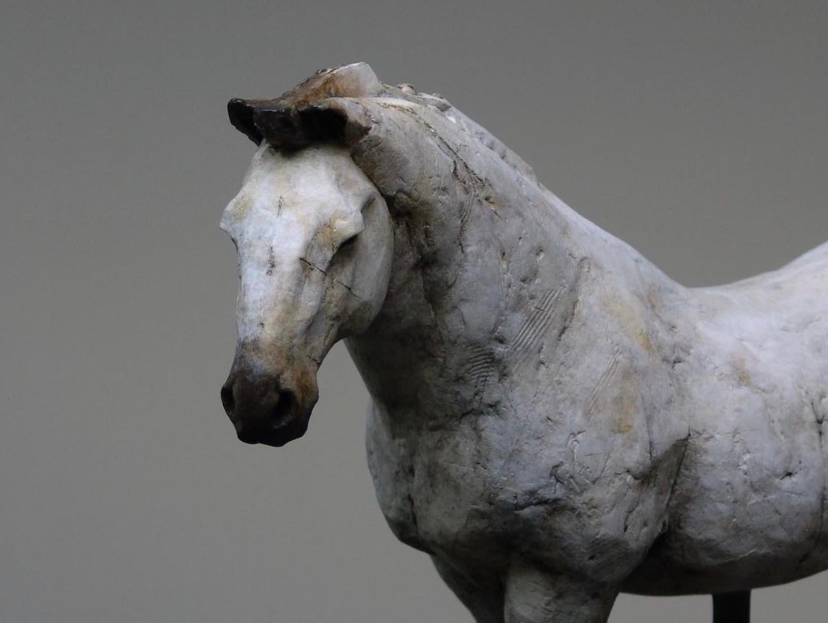 ''Draught Horse'', Contemporary Bronze Sculpture Portrait of a Brown Horse 1
