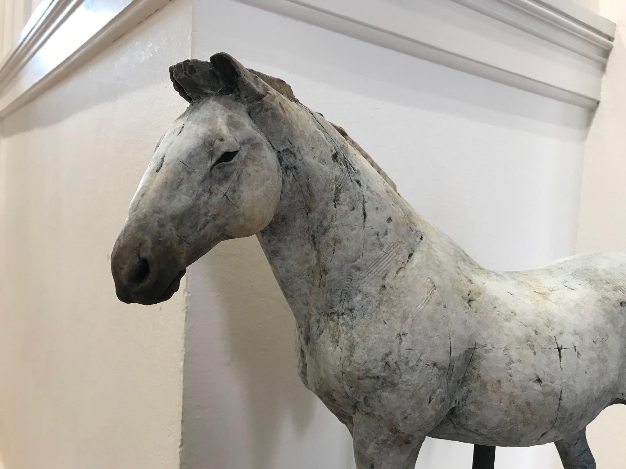 ''Draught Horse'', Contemporary Bronze Sculpture Portrait of a Brown Horse 3
