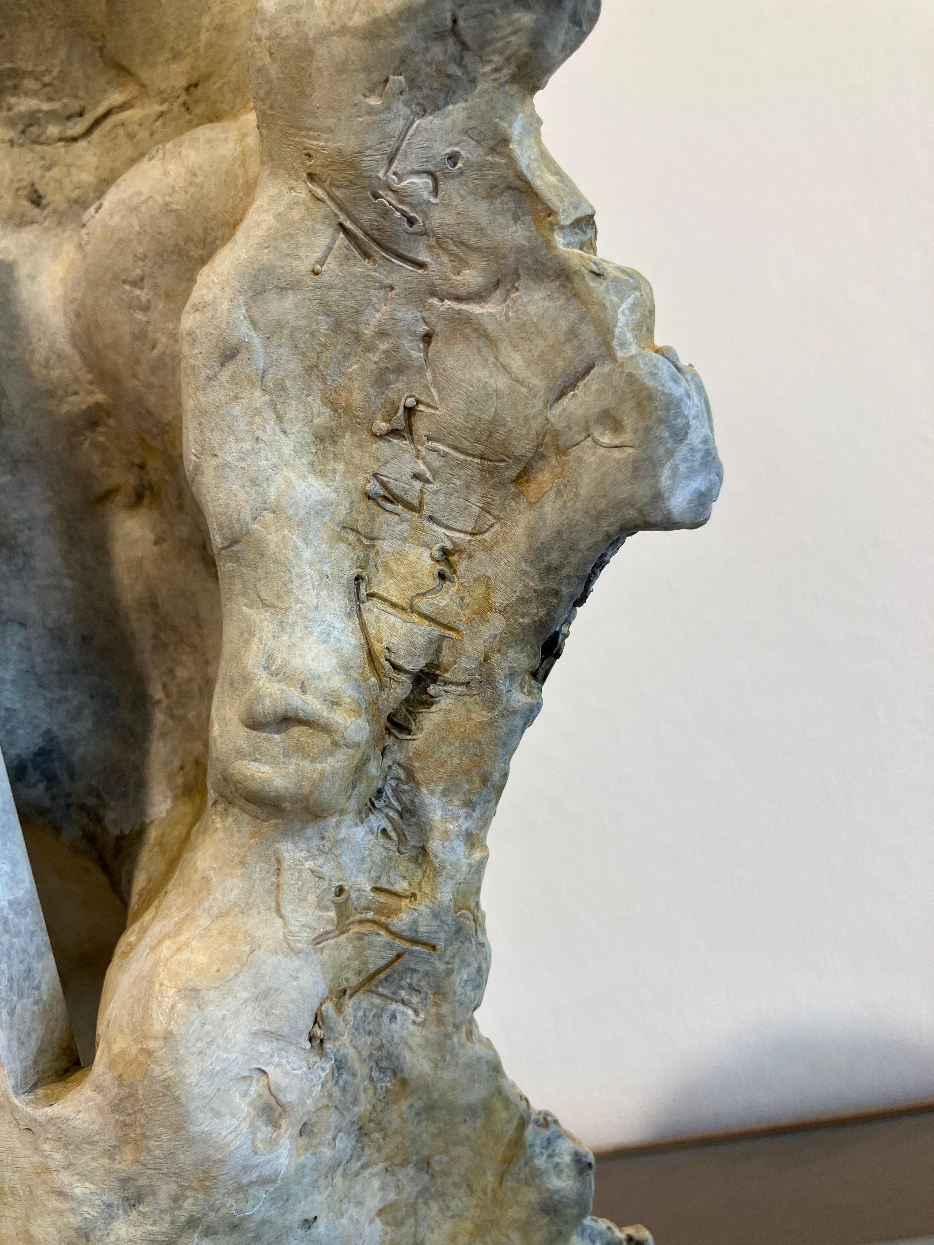 ''Macaque Icon'', Contemporary Bronze Sculpture of a Primate, Mother and Child 7