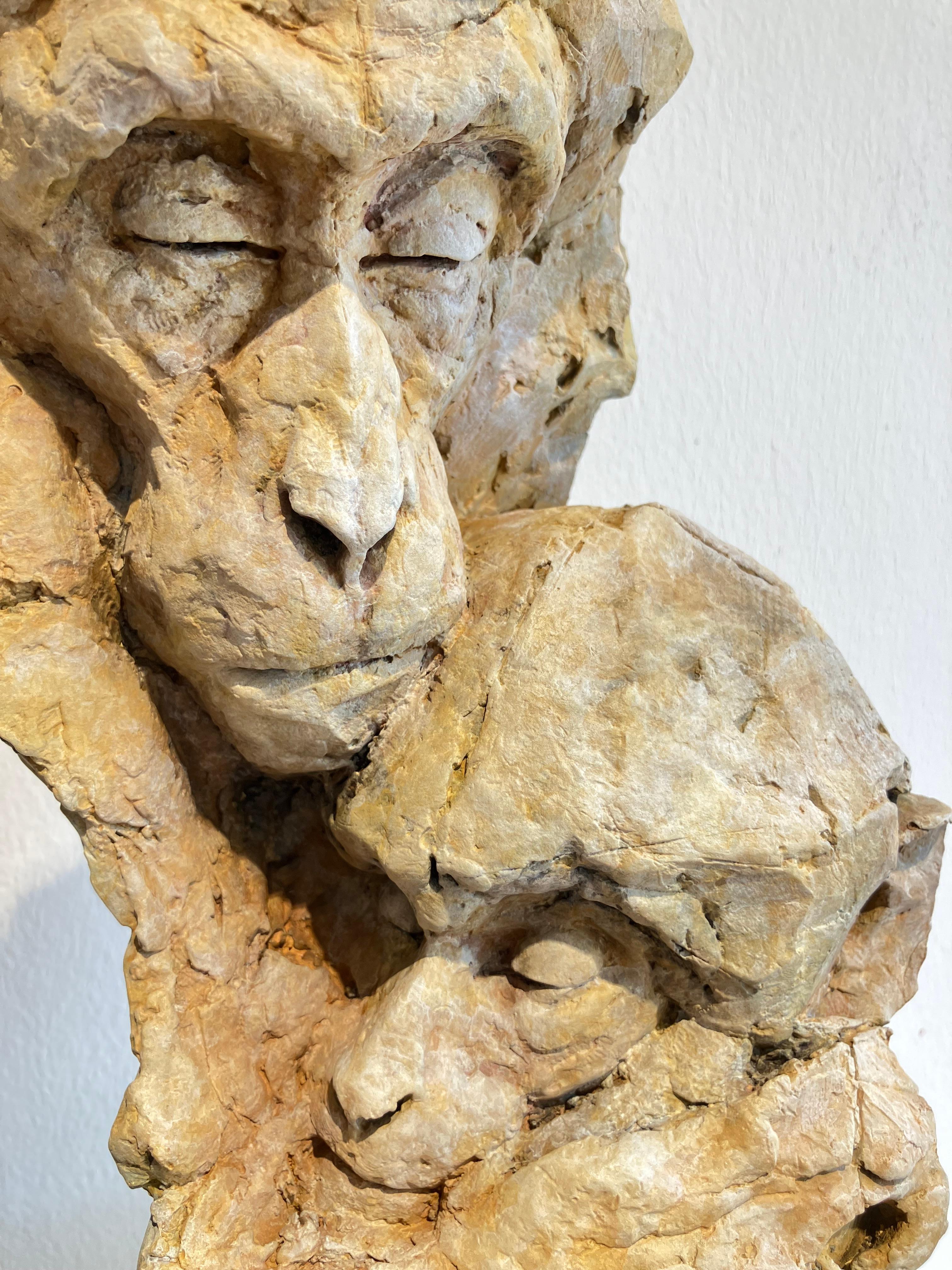 ''Macaque Icon'', Contemporary Bronze Sculpture of a Primate, Mother and Child 9