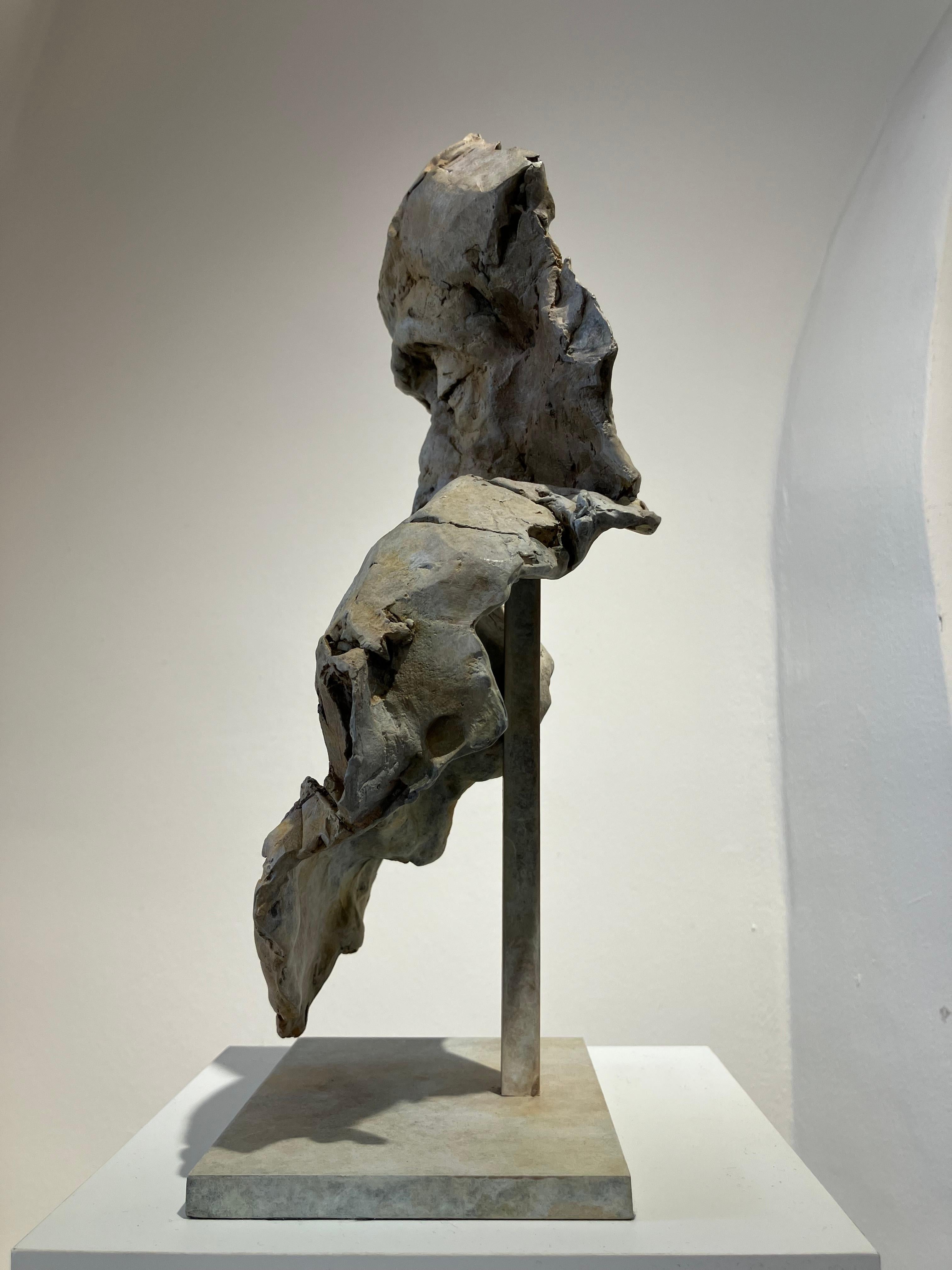 ''Macaque Icon'', Contemporary Bronze Sculpture of a Primate, Mother and Child For Sale 2
