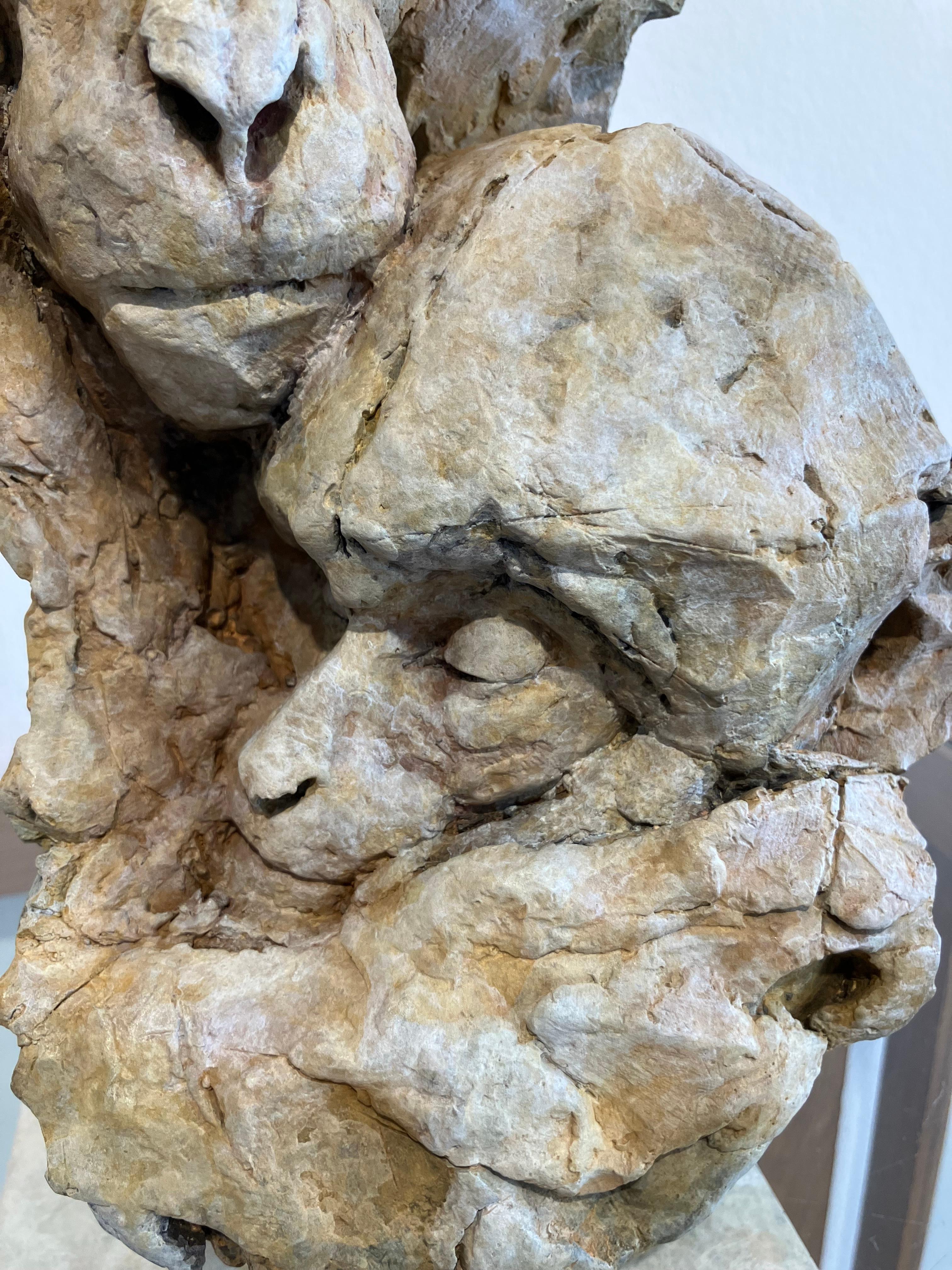 ''Macaque Icon'', Contemporary Bronze Sculpture of a Primate, Mother and Child 3