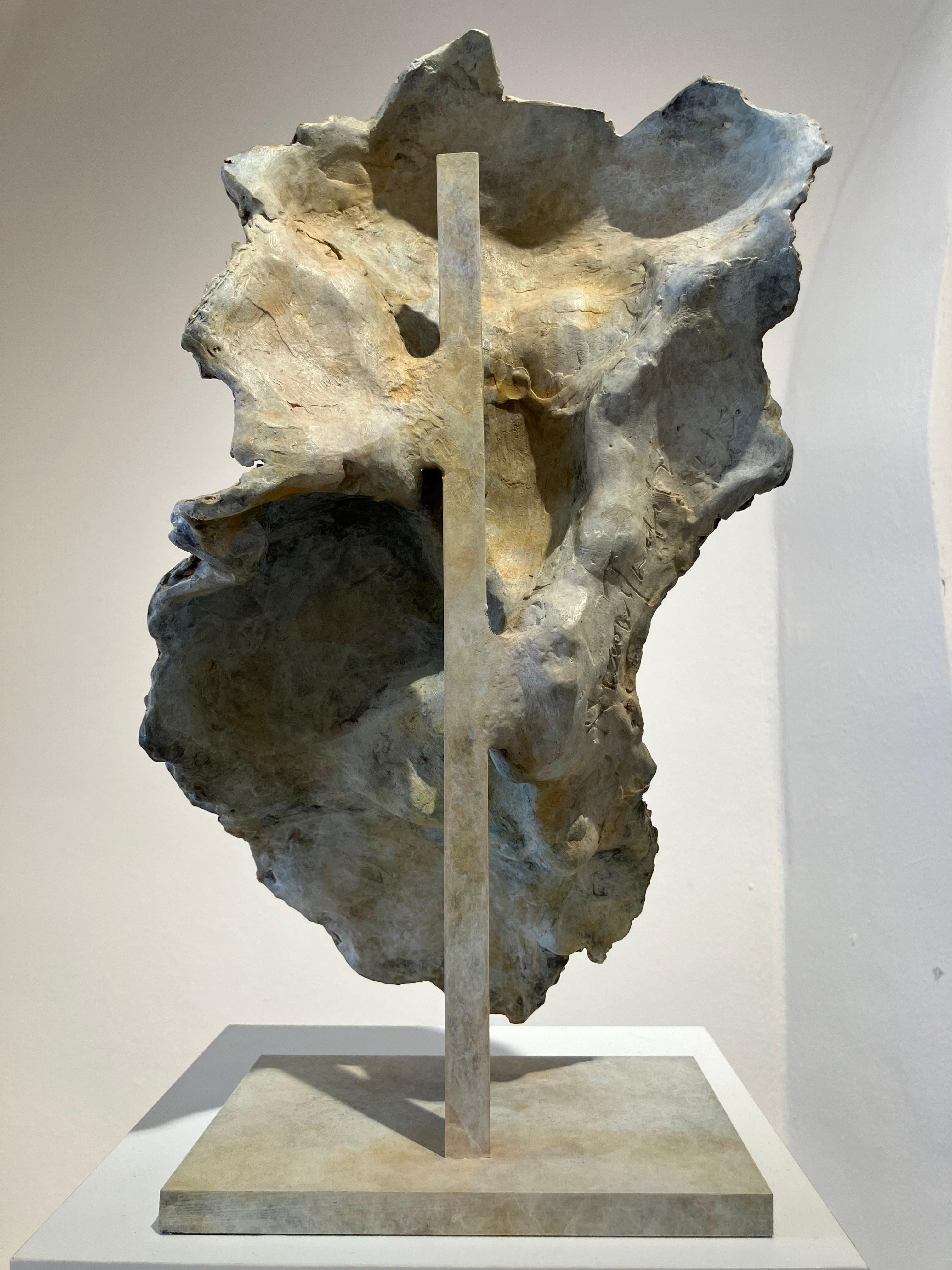 ''Macaque Icon'', Contemporary Bronze Sculpture of a Primate, Mother and Child For Sale 3