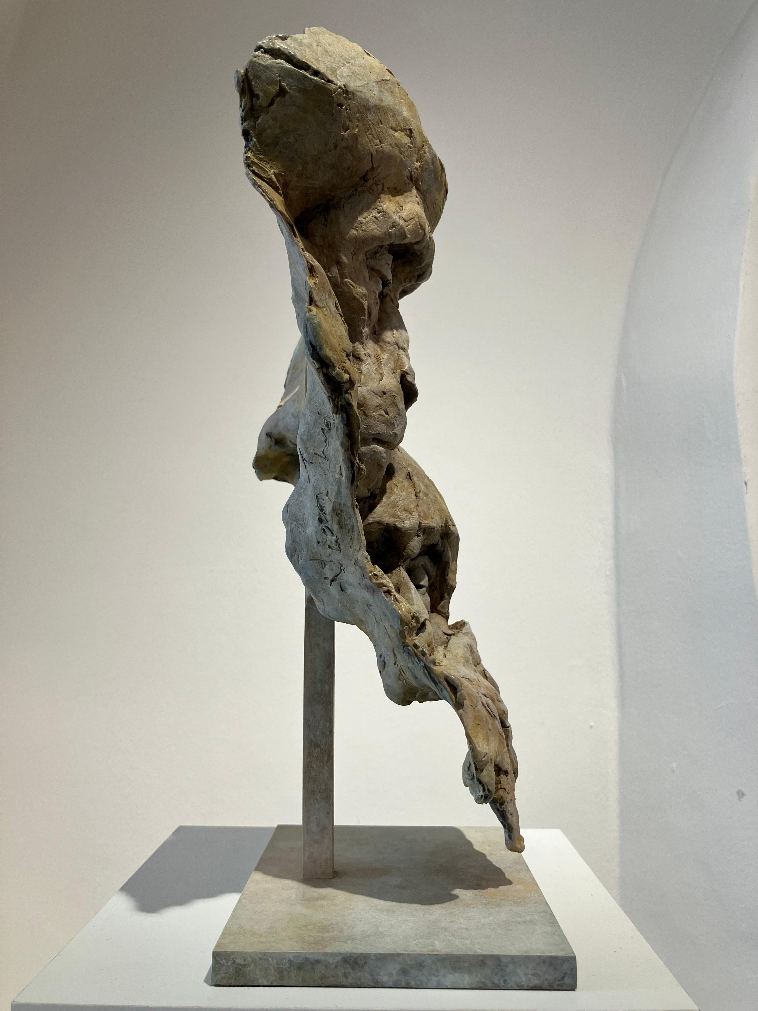 ''Macaque Icon'', Contemporary Bronze Sculpture of a Primate, Mother and Child For Sale 4