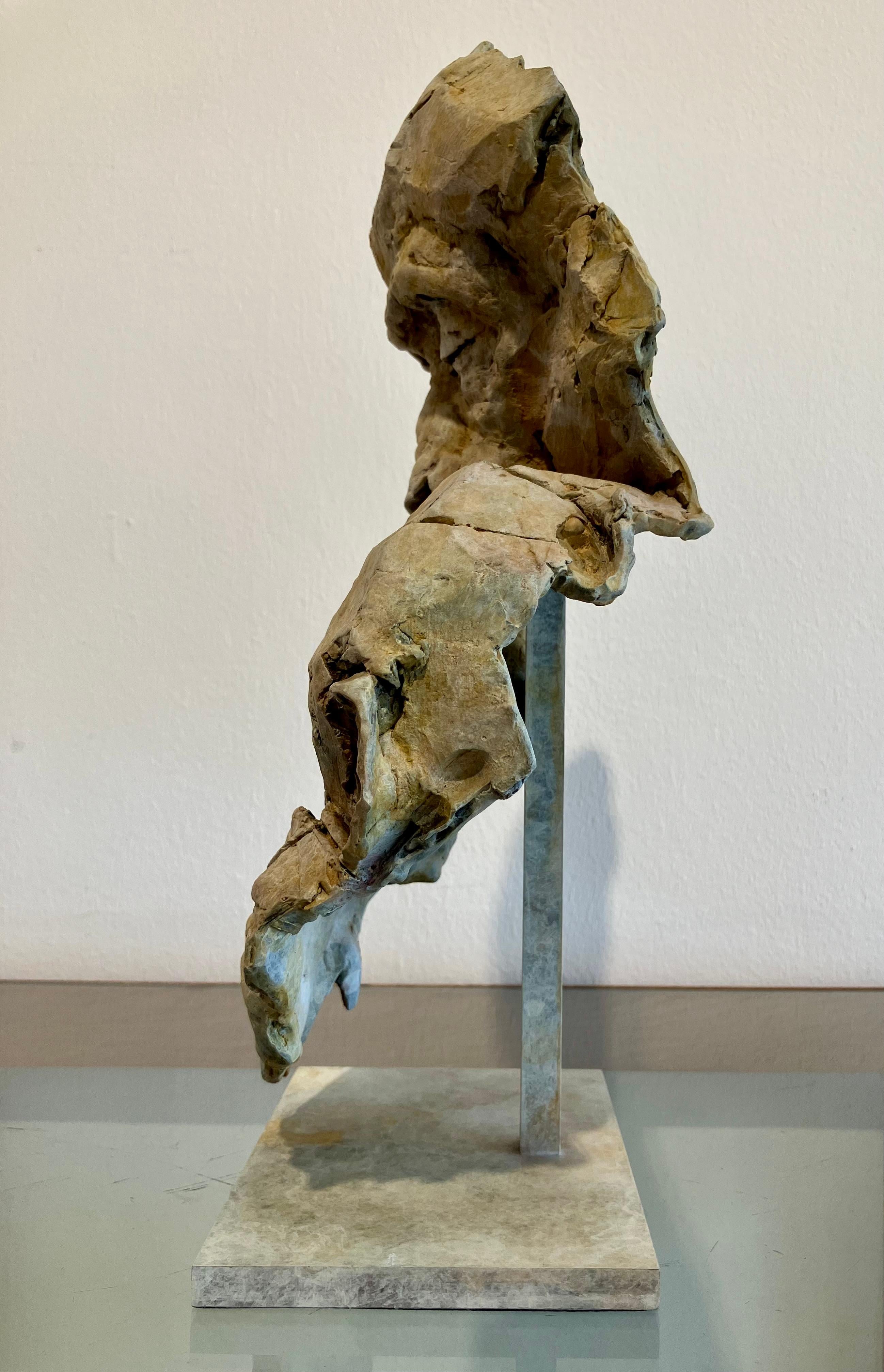 ''Macaque Icon'', Contemporary Bronze Sculpture of a Primate, Mother and Child 5