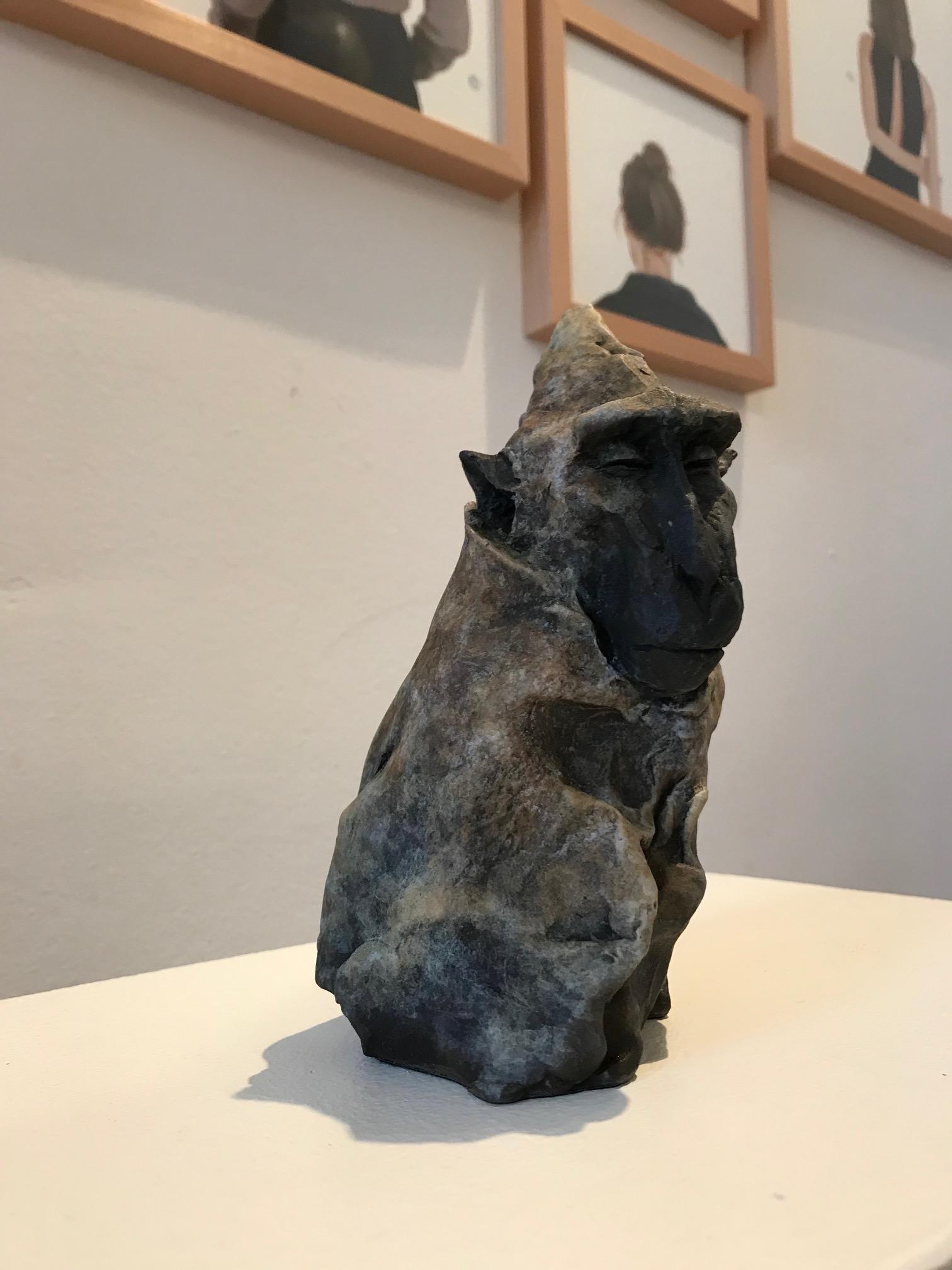 ''Monkey Sketch 2'', Contemporary Bronze Sculpture of a Primate, Monkey - Gold Figurative Sculpture by Nichola Theakston