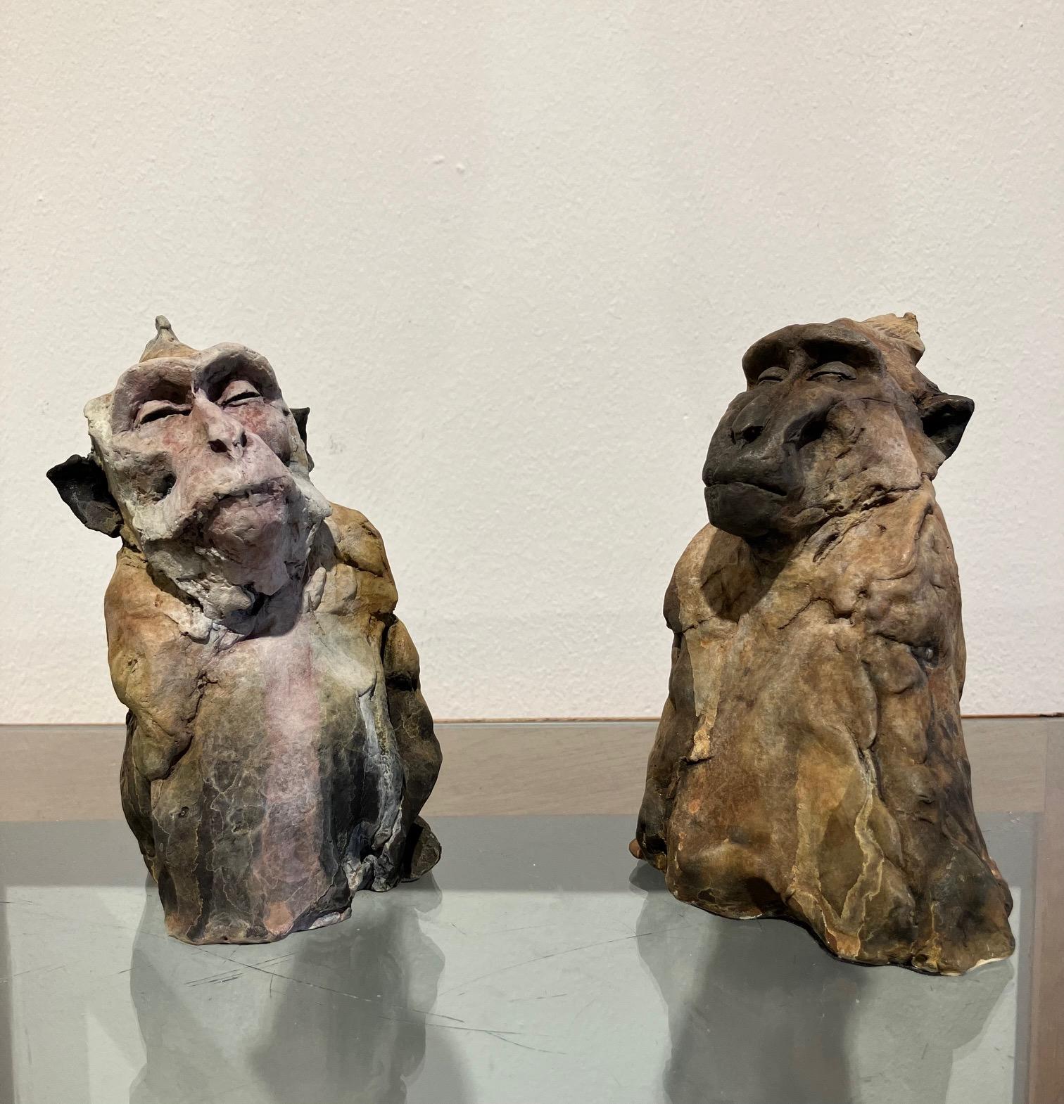 ''Monkey Sketch 3'', Contemporary Bronze Sculpture of a Primate, Monkey 9