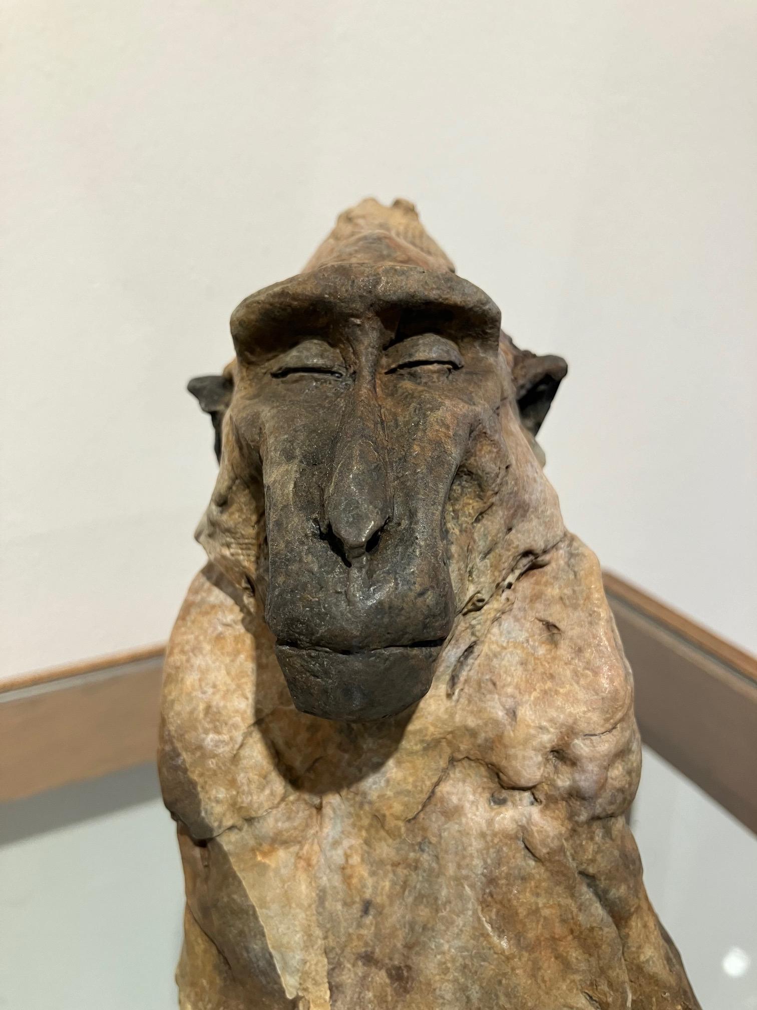 ''Monkey Sketch 3'', Contemporary Bronze Sculpture of a Primate, Monkey 4
