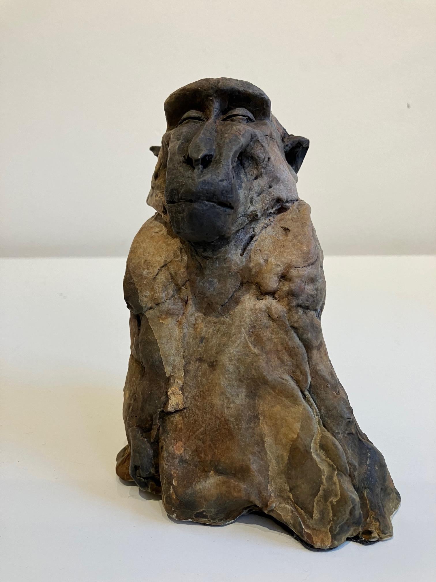 Nichola Theakston Figurative Sculpture - ''Monkey Sketch 3'', Contemporary Bronze Sculpture of a Primate, Monkey