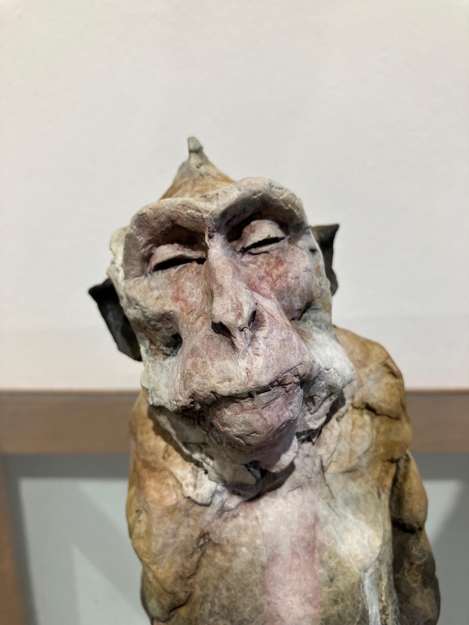 ''Monkey Sketch 4'', Contemporary Bronze Sculpture Portrait of a Monkey 2