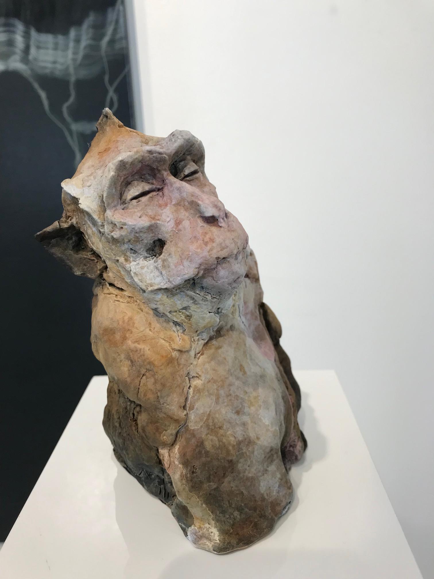 ''Monkey Sketch 4'', Contemporary Bronze Sculpture Portrait of a Monkey 4