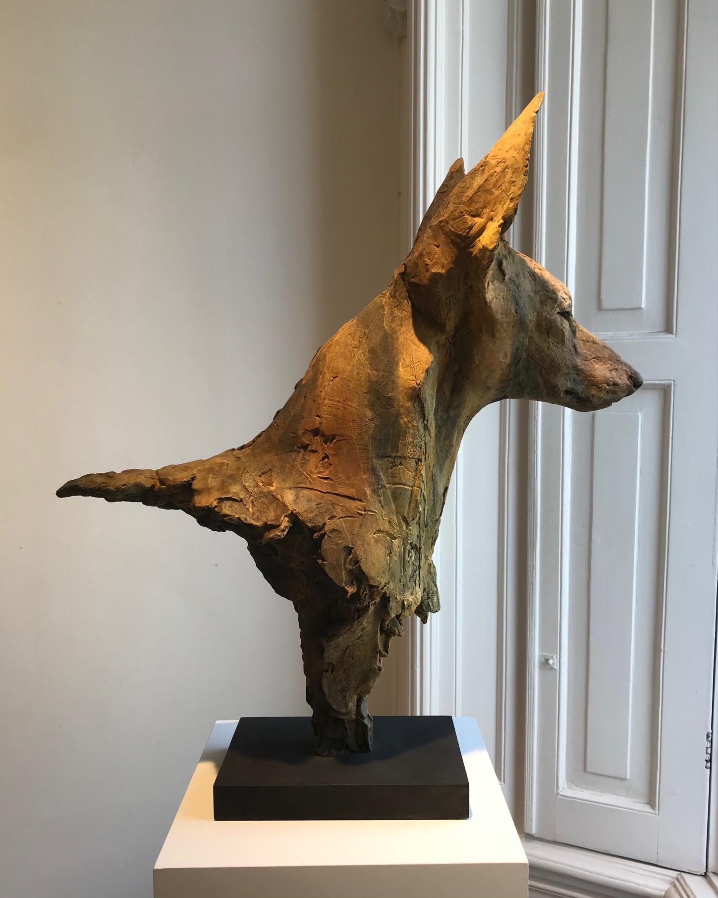 ''Paria'', Escultura Contemporánea de Bronce Retrato de un Perro del Antiguo Egipto - Sculpture Contemporáneo de Nichola Theakston