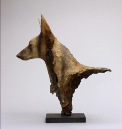''Paria'', Escultura Contemporánea de Bronce Retrato de un Perro del Antiguo Egipto