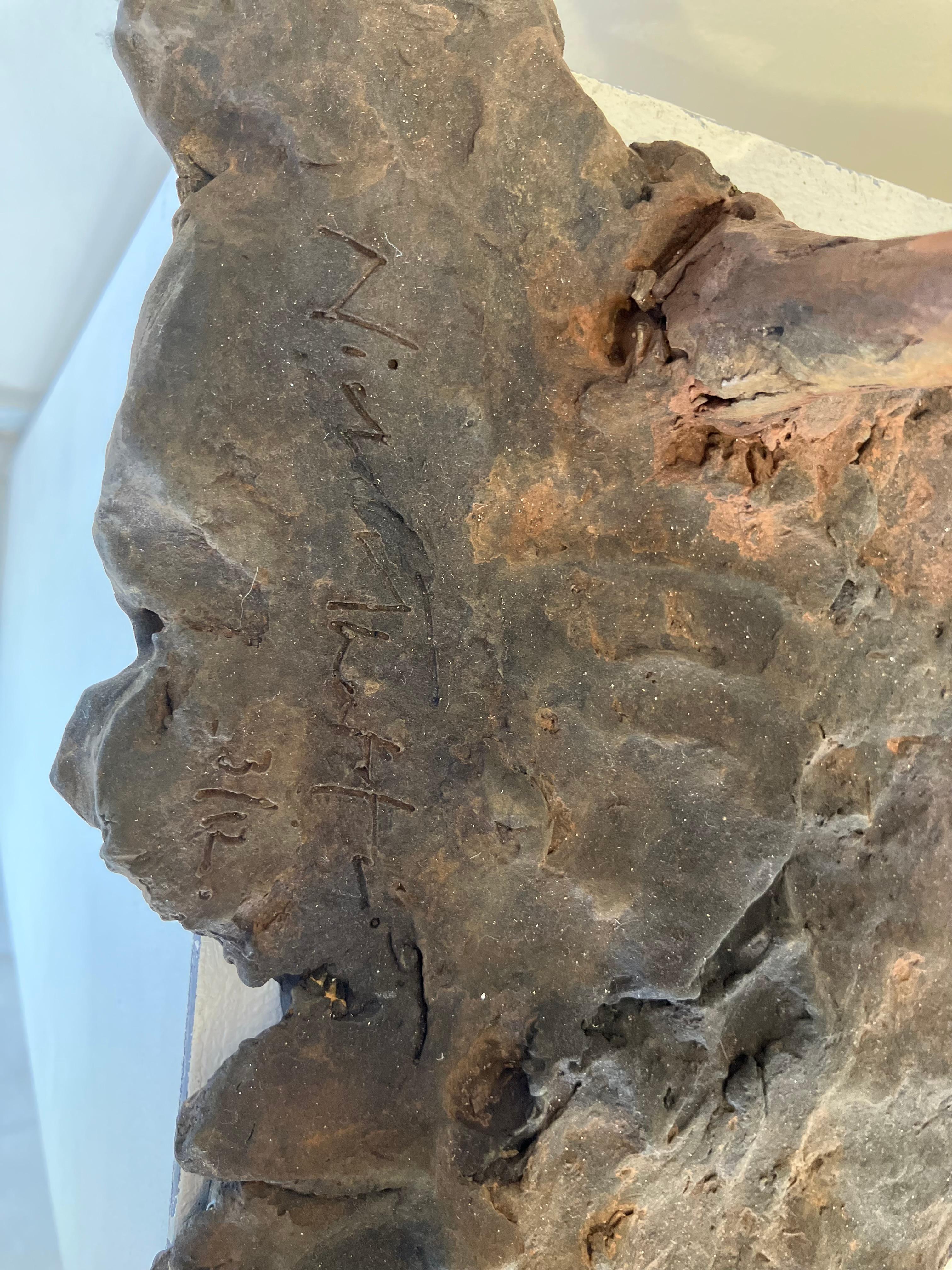 Tesem'', Zeitgenössische Bronze-Skulptur Porträt eines braunen Tesem-Hundes im Angebot 4