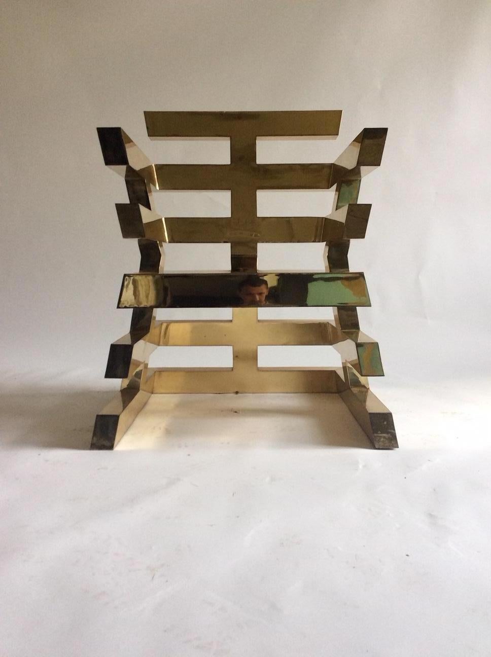 Nicholas Alvis Vega’s iconic brass Aztec chair 1986 For Sale 2